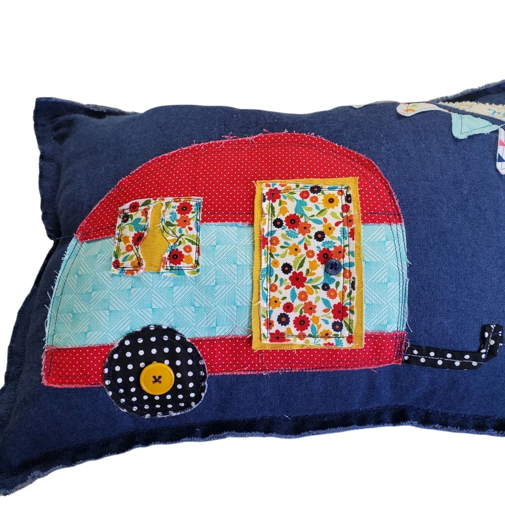 Homecrafted Colorful Camper Decorative Accent Pillow New